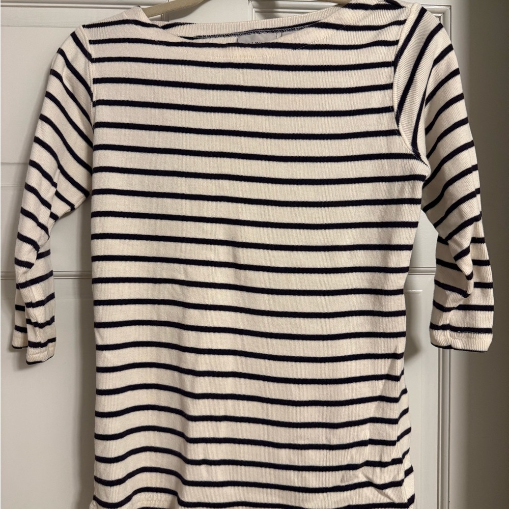L.L. Bean Black and White Striped Long Sleeve Top